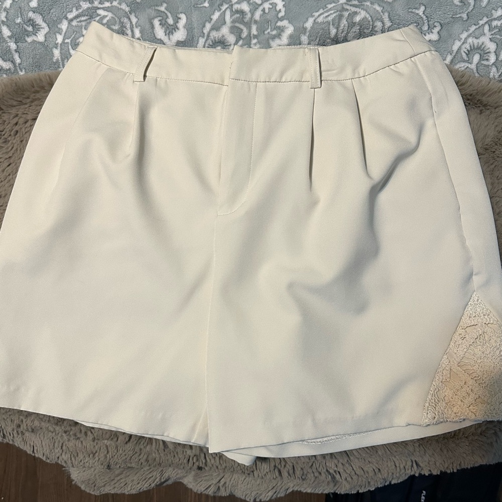 Elegant Cream Women's Shorts